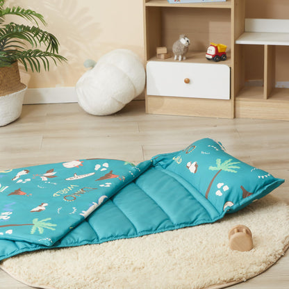 MORAIS Toddler Nap Mat with Pillow and Blanket - 52" x 20" Lightweight and Soft Nap Mats for Preschool, Daycare, Travel Sleeping Bags
