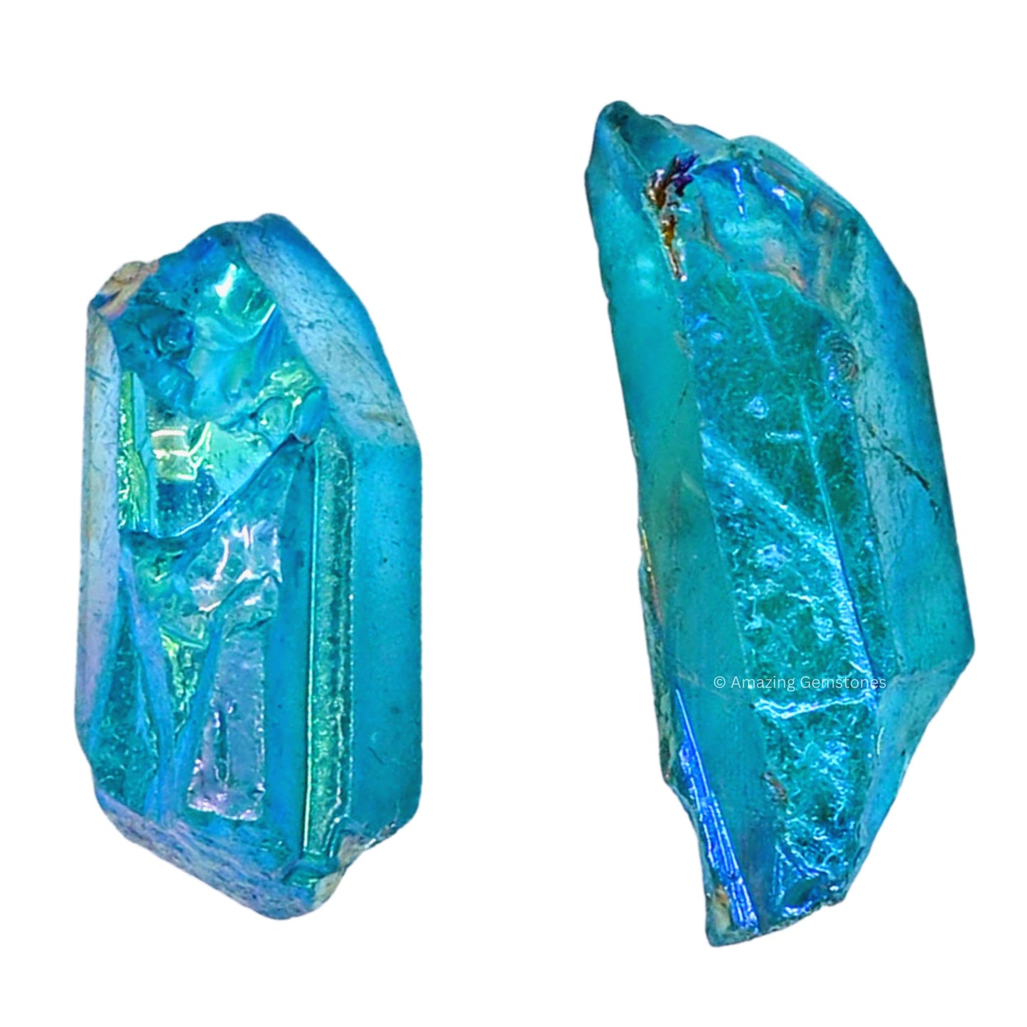 Amazing Gemstone Aqua Aura Quartz Raw Crystals Point and Healing Stones, Natural Rocks for Meditation and DIY Raw Stones and Crystals (1 lb)