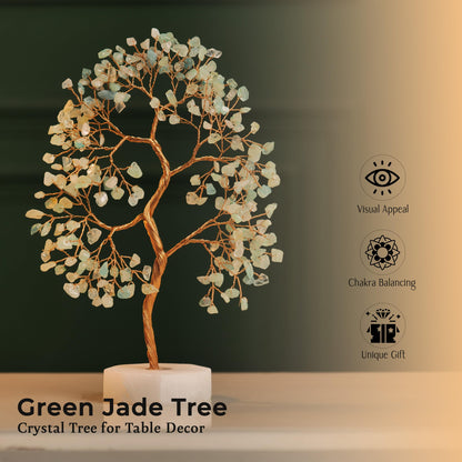 Green Jade Crystal Tree for Positive Energy - Chakra Tree of Life, Thoughtful Gift for Women - Clever Birthday Idea