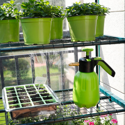 Greens Word Small Greenhouse for Outdoors, Indoor Mini Greenhouse with Plastic Cover, Portable 5 Tier Plant Shelves, Green Houses for Outside Backyard, Winter Plants Warmer, Green, 19″x40″x75″