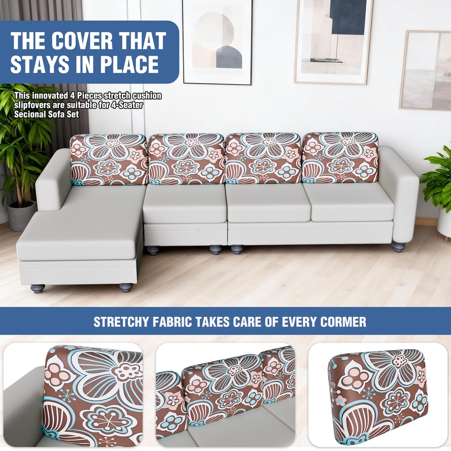 Gdmhy Stretch Couch Cushion Covers for Individual Sofa Seat Cushion,Washable Cushion Slipcover for Chair Loveseat Sofa Cushion,Furniture Protector Sofa Cover(Backrest or Seat)