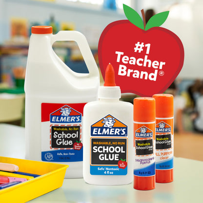Elmer's Liquid School Glue, Slime & Craft, Safe and Non-Toxic, Washable, White, 4 Ounces Each, 12 Count - For Classroom, Home, Office, Teacher Supplies, #1 Teacher Brand