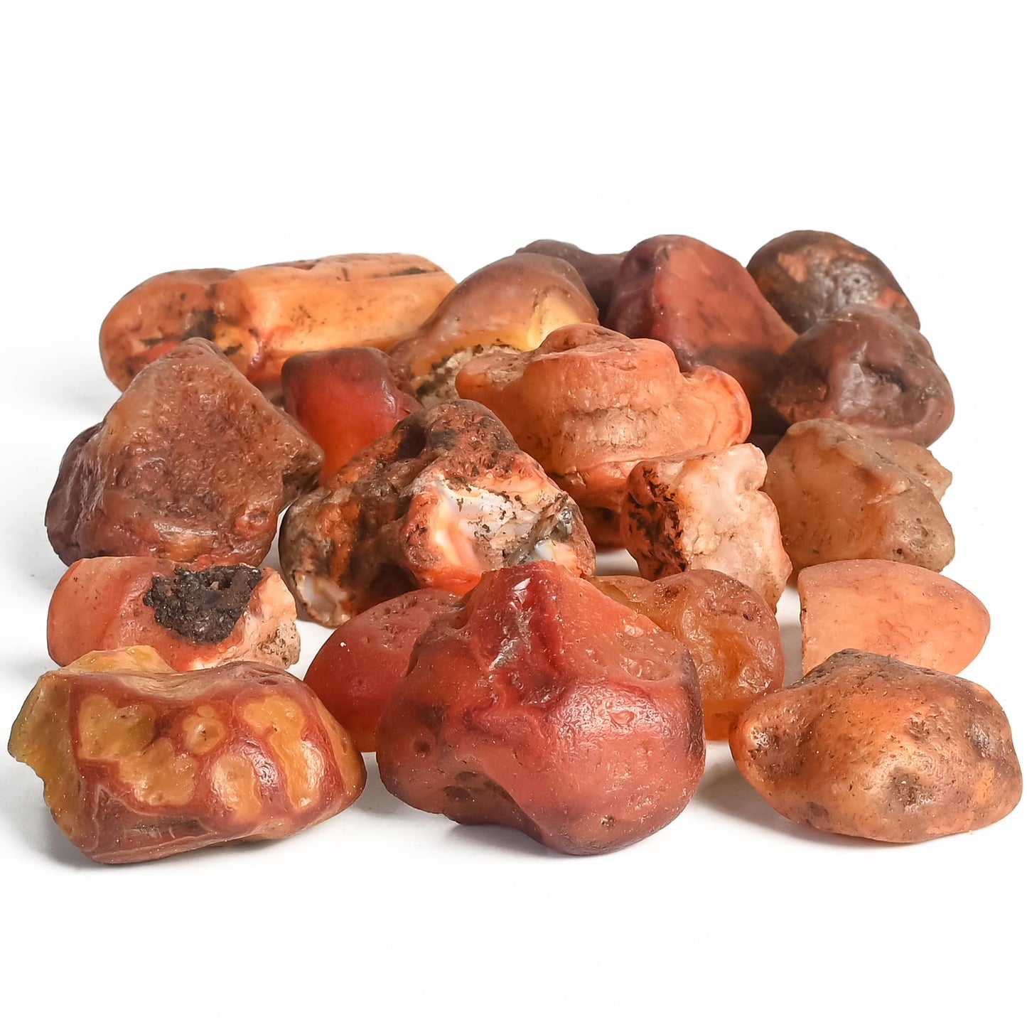 Crocon® 2LB Carnelian Rough Bulk Rocks Natural Stone Spiritual Gifts Raw Gemstone Crystals and Stones Tumbling Cabbing Polishing Gem Mining Chakra Balancing Reiki Healing Home Office Décor