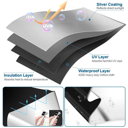100% Blackout Curtains for Bedroom, Portable DIY Window Blinds, No Drill Window Shades & Blackout Blinds with Stickers & Tabs for Travel, Dorm Room, Media Room (118" x 57")