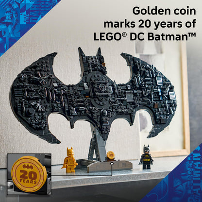 LEGO DC Batman: Batman Logo Building Toy - Super Hero Bedroom Decor for Kids, Boys & Girls, Ages 12+ - with Classic & Golden Batman Minifigures - Gift Idea for Birthdays & Fans - 76330