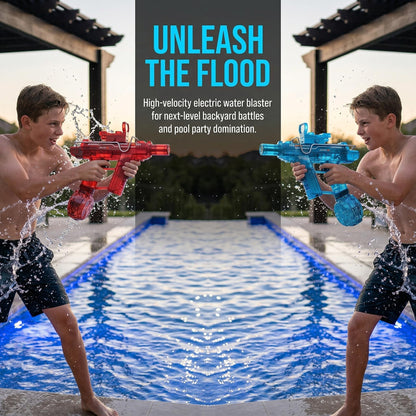 Electric Water Gun for Adults Kids,Realistic SMG,Rechargeable,Automatic Squirt Watergun,for Boys Girls,Pool Party Outdoor Toy,Summer Game,Long Range,2026 LED Electric Water Guns(2 Pack Pink Red,Black)