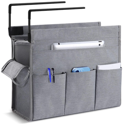 MASTLU Under Desk Hanging Storage Bag, Desk Organizer Storage, Office Side Storage Bag, Compatible with A4 Files, Detachable Handle Design, No Assembly Required, For Office Home School (Grey)