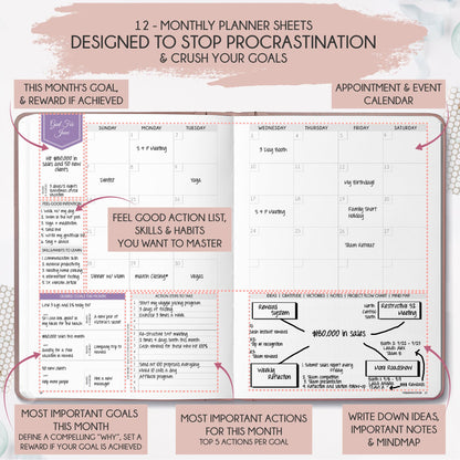 Law of Attraction Planner 2026 Deluxe with Productivity App | Weekly & Monthly Goal-Setting Planner, Life & Gratitude Journal | Include Foldable Vision Board, Gift Box & Stickers