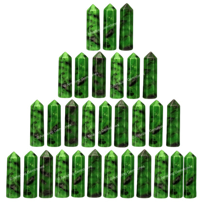 Amazing Gemstone Ruby Zoisite Crystal Points Bulk Healing Crystals - Pack of 3 Single Terminated Healing Wand Point Bulk Crystals for Crafts,Crystal Grid,DIY Work - Premium Crystals - Beginners Gift