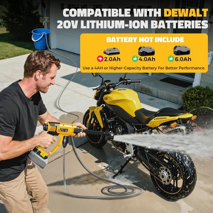 Ecarke Portable Car Cleaning Tool Compatible with Dewalt 20V Battery, 6-in-1 Nozzle & Foam Cannon, 3-Speed Adjustment, 5m Hose, Brushless Motor for Car Floor, Patio, Fence (Battery NOT Included)