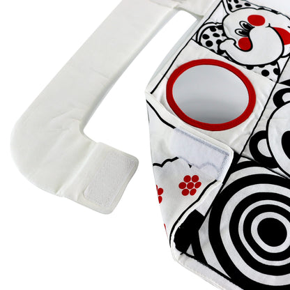 Car Toys for Babies - Infant Car Seat Toy with High Contrast Colors, Reversible Design, Baby Safe Mirror and Storage Pocket - Easy to Attach and Clean, Infant Carseat Toy