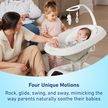 Graco SmartSense Baby Swing with Cry Detection Technology, Soothing Motions and Calming Vibrations, Comfortable Infant Support, Rori