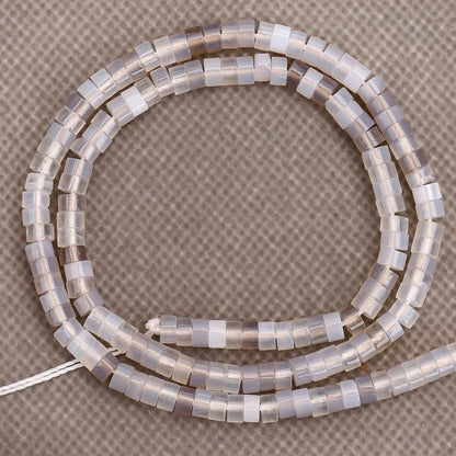 150PCs Natural Grey Agate Spacer Beads, Loose Semi Precious Flat Round Gemstone Heishi Disc Stone Beads for Beading Jewelry Making 4mm*2mm 38cm