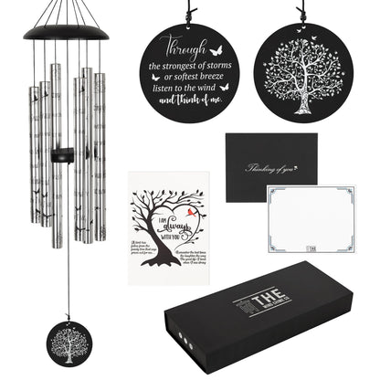 The Wind Chime CO Deep Tone Sympathy Wind Chime with 6 Andonized Aluminum Tubes Tuned Soothing Melody, Memorial Wind Chimes for Outside Decoration (Patio, Graden, Yard) 40"