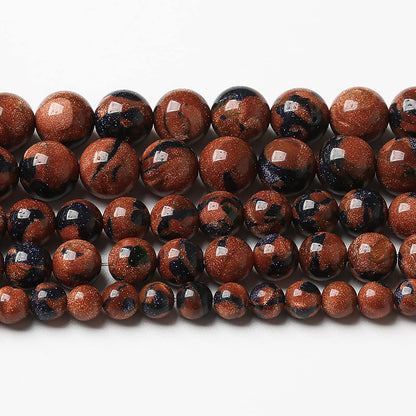 90pcs 4mm Starry Bicolor Sandstone Beads Natural Round Loose Spacer Beads for Jewelry Making DIY Bracelets Crystal Energy Healing Power Stone (4mm, Bicolor Sandstone Beads)