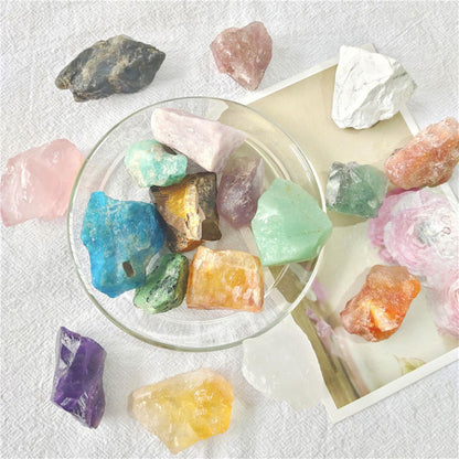 Blue Fluorite Raw Crystals Healing Crystals Natural Rough Stones 1.2-2" for Tumbling, Fountain Rocks, Yoga, Meditation, Polishin, Gift 9