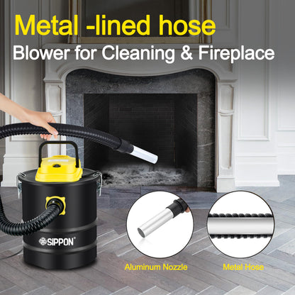 SIPPON Ash Vacuum Cleaner, Pellet Stove Vacuum Cleaner with Wheeled Base & Blower Function, 800W Powerful Suction 2.6 Gallon All-in-One Ash Vacuum for Fireplaces, Pellet Stoves