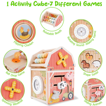 Melofaver Montessori Toys for 1 2 3 Year Old, Wooden Farm Animal Toys for Toddlers 1-3, Baby 12-18 Months Toy, 1 2 Year Old Girl Boy Birthday Gift, Kids Educational Learning Toys Gifts for Girls Boys
