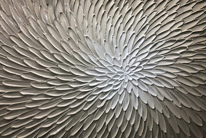 AMEI Art, 24X48Inch Hand Painted Acrylic Wall Art Abstract Knife 3d Oil Painting Textured Floral Artwork Art Wood Inside Framed Hanging Wall Decoration Oil Hand Painting (Silver-brown)