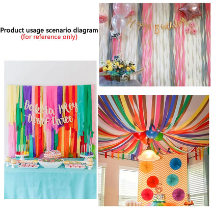 We Moment Black and Blue Silvery Crepe Paper Streamers Party Streamer 1.8 Inch Widening 6 Rolls,Black Blue Party Decorations Streamer 82 feet per roll for Birthday Party Decorations