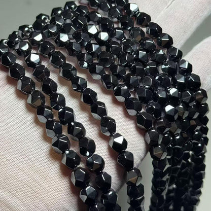MJDCB Best Sellers Natural Stone Beads Faceted Polygon Hematite Energy Stone Healing Power for Jewelry Making(8mm)