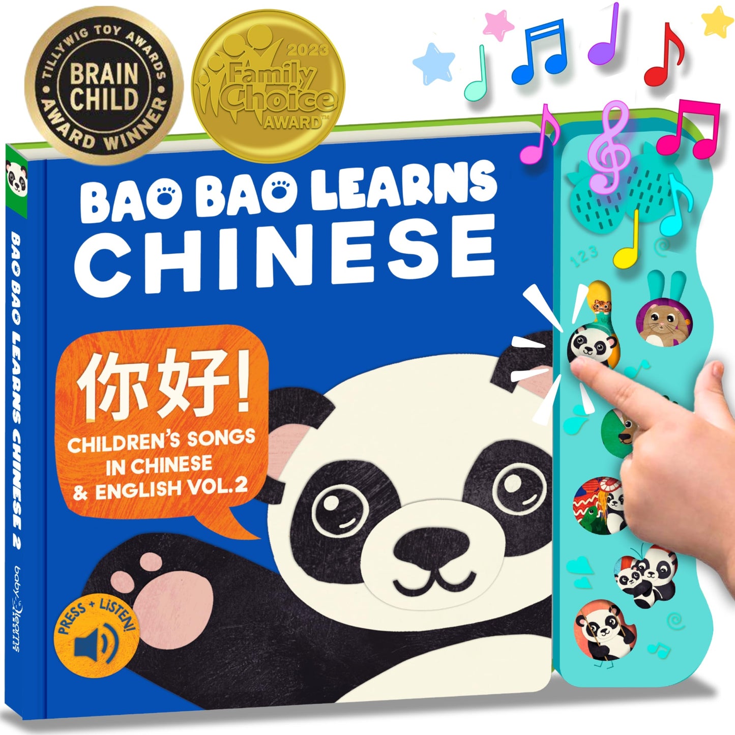 Bao Bao Learns Chinese Bundle Deal — Interactive Sound Book for Toddlers 1-3, Bilingual English Mandarin Songs & Music, Talking Board Book, Musical Toy Gift for Babies & Kids
