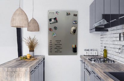 Large Magnetic Board for Wall - Magnet Display Board - Magnetic Bulletin Board - Dry Erase Memo Board- Made in USA (Metallic Silver, 23" Wx35 L)