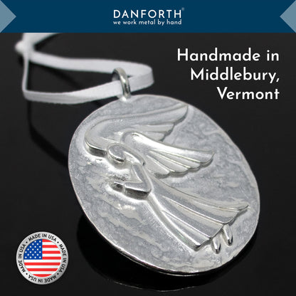 DANFORTH - Guardian Angel Ornament, Pewter Christmas Tree Decoration, 1 3/4" Tall by 1 1/2" Wide, Made in USA
