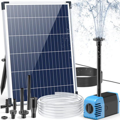 POPOSOAP Solar Fountain Pump 12W, Solar Water Fountain Pump with 160GPH Submersible Pump Adjustable Flow for Outdoor Fountain, Pond, Fish Tank, Garden, Pool, Water Features