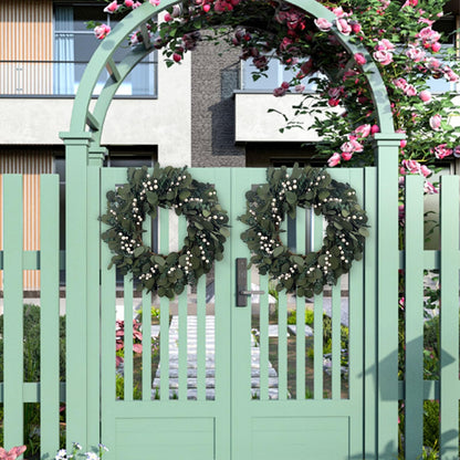YIYSONRK 26" Preserved Eucalyptus Wreath for Front Door Large Wreaths Natural Eucalyptus Real Touch Everlasting Summer/Spring/Fall Wreath Fresh Green Environmentally Friendly Decor for Home