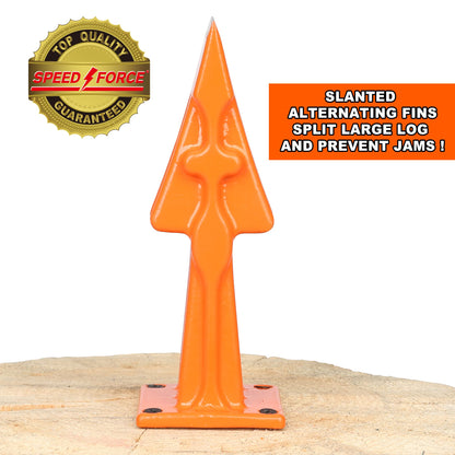 SPEED FORCE Firewood Kindling Log Wood Splitter – No Axe! Wedge Point Splits Firewood, 3 Inch Orange with Safety Cover