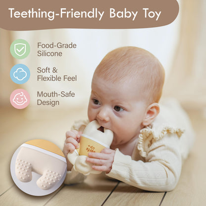 Moonkie Food Grade Silicone Toy Cars for Babies & Toddlers, Push and Go Baby Cars, Baby Teething Toys for 6-12 Months, Easy-to-Hold Hollow Body, Birthday Gift for Boys & Girls, 5 Pack