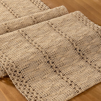 MLMC Burlap Boho Table Runner Farmhouse Burlap Jute Table Runner 36 inch Long Rustic Woven Table Centerpiece Decor for Dinning Kitchen Wedding Bridal Shower Eveyrday Use 12x36 Inch