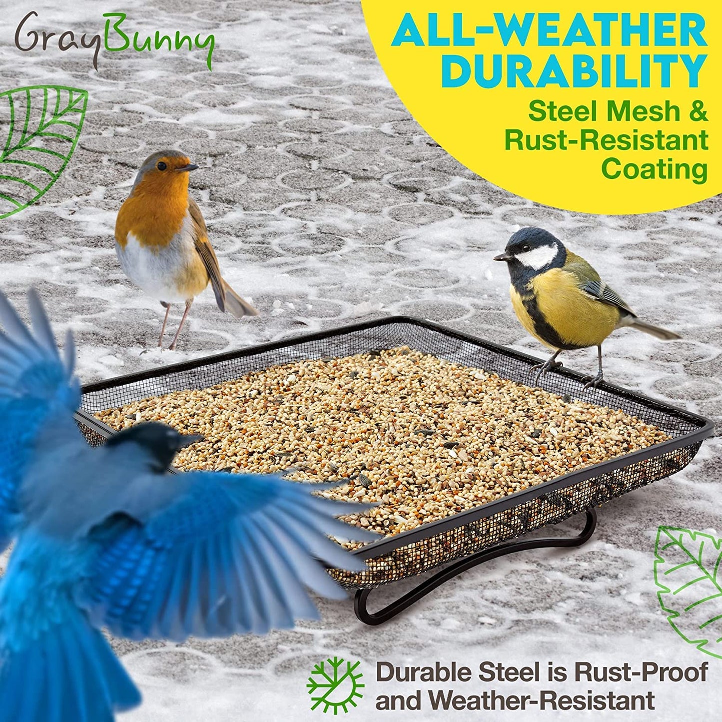 Squirrel Proof Bird Feeder for Outdoors Hanging (Metal Green) | 4 Ports, Chew-Proof & Weather Resistant Backyard Bird Feeder Gift, Garden Yard Decoration (10.25 x 6.25 x 6.25 in)