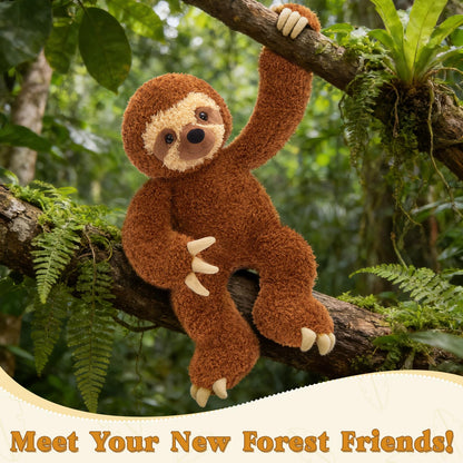 MorisMos Sloth Stuffed Animal 18" Plush Sloth Plush Toy Sloth Plushie Huggable Sloth Pillow Stuffed Sloth Toy Gifts for Boys Girls and Kids for Comforting Companion Imaginative Play