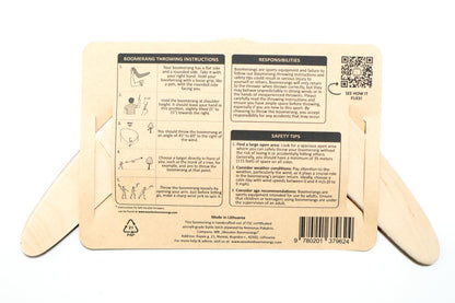 Wooden Boomerang That Comes Back – Beginner-Friendly Outdoor Sport – Durable Wood Boomerang for Adults & Kids, 11.6 Inch, 50-65 ft Flight Range (Model: 2W-mini)