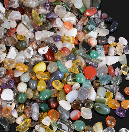 Rahato 800Pcs+ (3lb) Gemstones and Crystals Set, 30 Kinds+ Crystals Bulk and Minerals Science Kit, Crystals and Healing Stones for Kids, Rocks for Tumbling, Crushed Stones