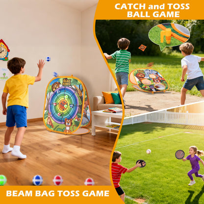 Bean Bag Toss Game Sets for Kids, Toss and Catch Ball Set for Kids Outdoor Baseball Toys for Toddlers Carnival Games for 3 4 5 6 7 Years Old Boys and Grils Backyard Outdoor Toy