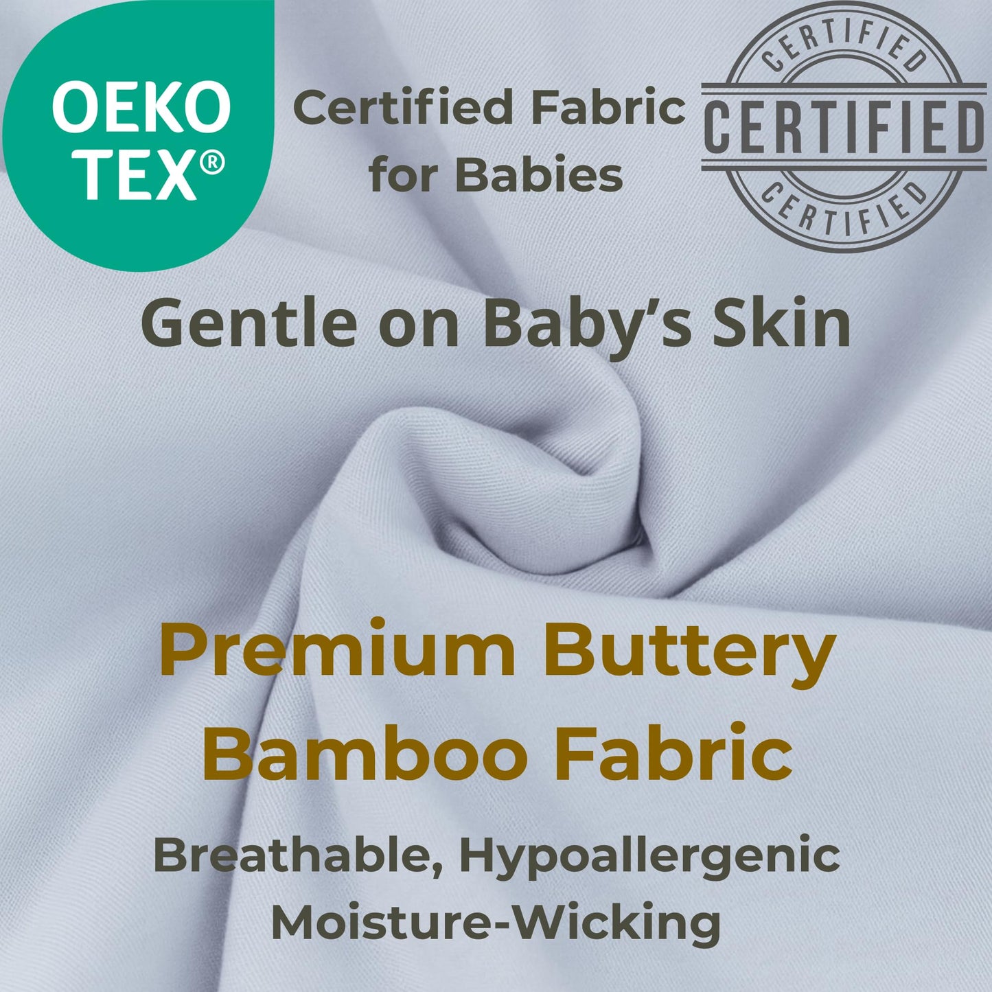 YumiBabe Premium Newborn Baby Sleep Sack, Organic Bamboo Wearable Blanket 0.5 tog, Ultra-Soft, Safe, Breathable Baby Sleeping Bag 0–6 months 2‑Way Zipper