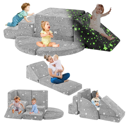 Tykacna 5pcs Foam Climbing Blocks for Toddlers 1-3, Safety First Toddler Climbing Toys Indoor, Soft Play Toys for Infant, Ideal Crawling and Exploration Play Set for Baby Gym/Toddler Playground