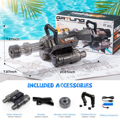 Electric Water Gun with LED Light and Rotating Nozzle, Large Capacity Water Blaster with Rechargeable Battery, 28–32FT Long Range Squirt Gun for Pool Beach Backyard Summer Games