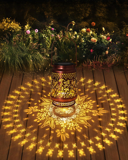 2 Pack Hummingbird Solar Lanterns Outdoor Waterproof, Garden Decor Birthday Gifts for Women Mom Grandma Sister, Metal Hanging Solar Lights Outside Decorative for Backyard Patio Lawn Pathway Landscape