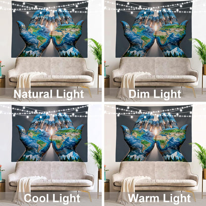 Shrahala Psychedelic Wall Tapestry - Blue Ethnic Design for Bedroom & Living Room (59.1 x 82.7 Inches)