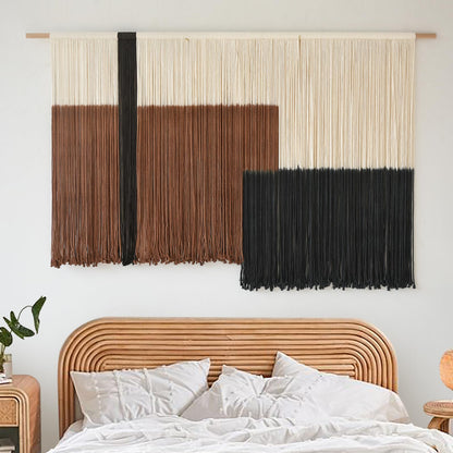 Macrame Wall Hanging Large Dip Dye Tapestry Fiber Wall Art Boho Bedroom Décor 57''W*35''L