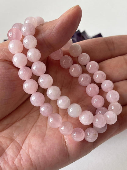 GAF TREASURES Rose Quartz Crystal Bead Bracelet, Genuine Rose Quartz Bracelet, Healing Crystal Bracelet Gift for Men & Women (1)