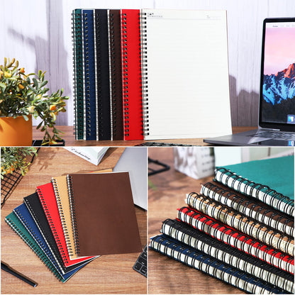 Epakh 6 Pack B5 Spiral Notebook Ruled Spiral Journal Lined Paper, 70 Sheets,140 Pages, Wire bound Notebook 10.5 x 7.3 Inch Hard Cover Memo Notepad Sketchbook for Office Travel(Multi Color)