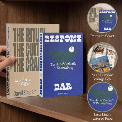 MESMOS Set of 2 Faux Decorative Coffee Table Books, Fake Book Storage Boxes for Home Decoration & Bookshelf Decor, Aesthetic Console Table Decor, Drinks Edition