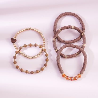 RISHEGAE Heishi Beaded Stretch Bracelets for Women Stackable Polymer Clay Beads Bracelets Friendship Boho Summer Beach Bracelet Jewelry Set