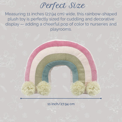 MON AMI Stuffed Rainbow Shaped Plush Toy – 11”, Decorative Plush Toy for Nursery, Playroom Décor, Gift for Kids of All Ages