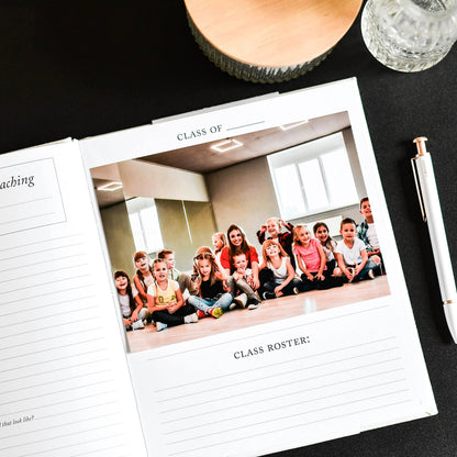 DUNCAN & STONE PAPER CO. Teacher Memory Book – 20 Years Of Memories Notebook for Teachers - Linen Cover Classic Teacher Journal Notebook - Cute Journaling Notebooks (130 Pages)